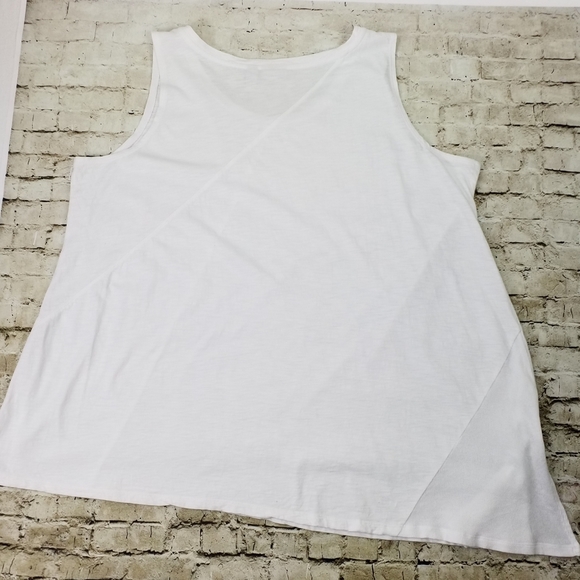 LOGO Lori Goldstein White Modal Slub Sleeveless Asymmetrical Tank Top Womens 2X - Picture 6 of 9